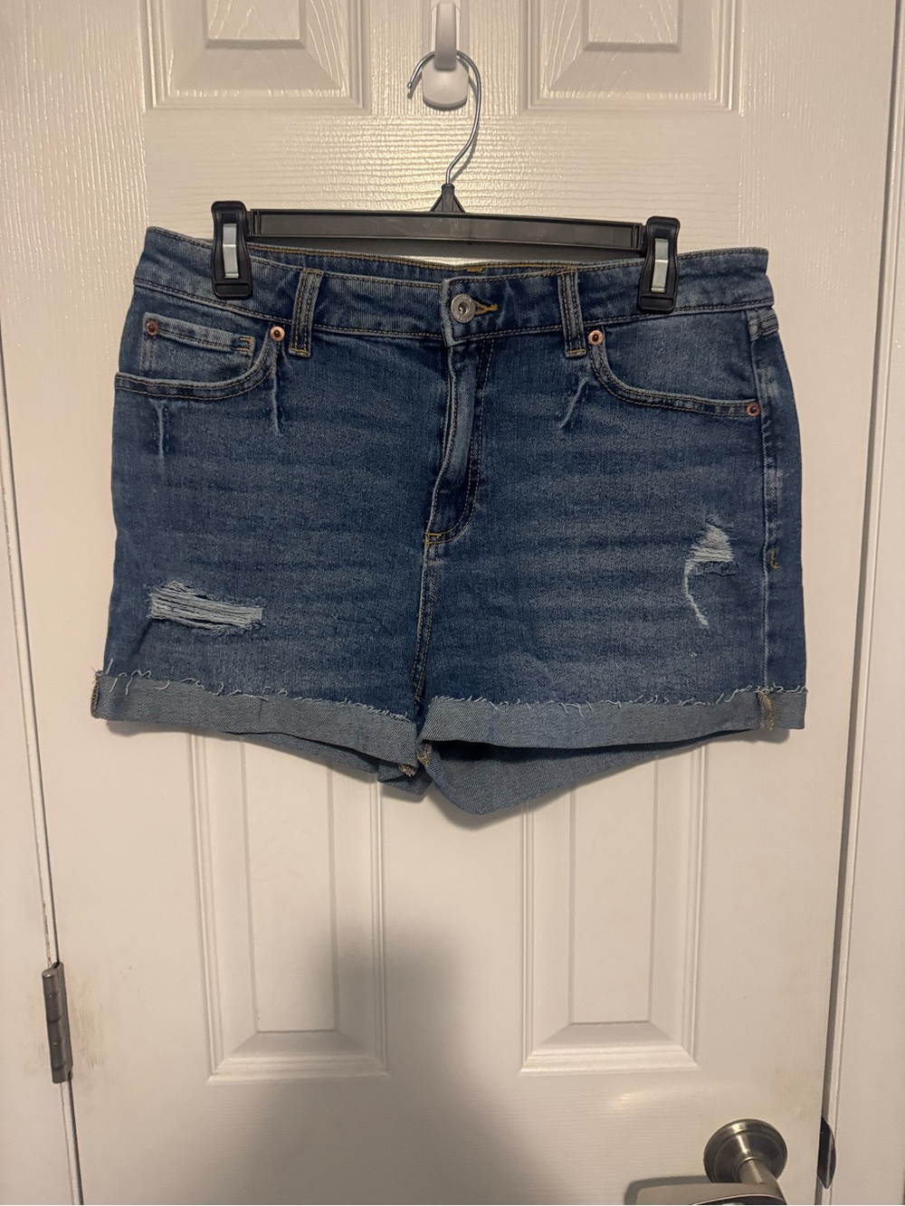 INC International Concepts Distressed Blue Denim Shorts